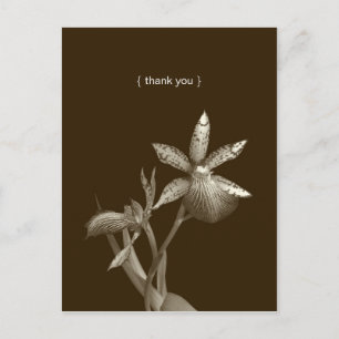 Orchid flower photo custom thank you note card