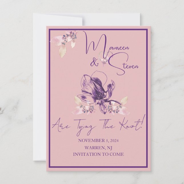 Orchid Flower Pink & Lavender Save The Date Invitation (Front)