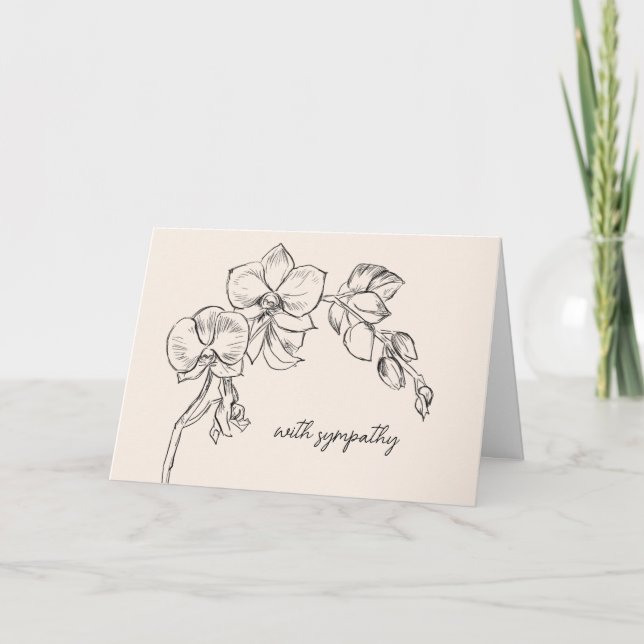 Orchid Flower Sympathy Card Loss Funeral Memorial (Front)