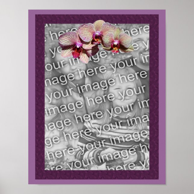 Orchid Flower Trio Frame Create Your Own Photo  Poster (Front)
