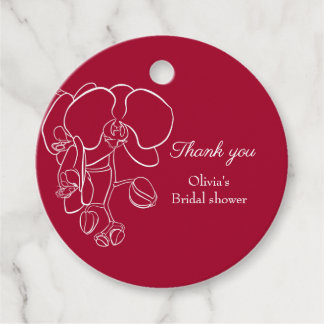 Orchid flower viva magenta line draw favour tags