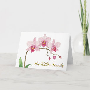 Orchid Flower Watercolor Card