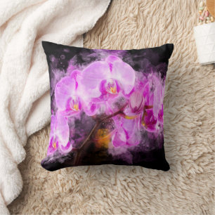 Orchid flower watercolor - pink bb 03 cushion