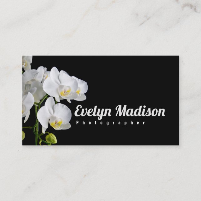 Orchid - Flower yu6777 Business Card (Front)