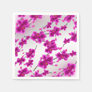 Orchid Flowers Elegant Floral Wedding Napkin