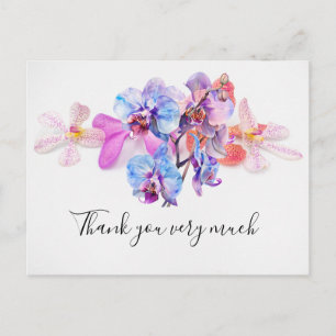 Orchid flowers on white background Thank You Card