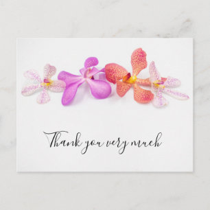Orchid flowers on white background Thank You Card