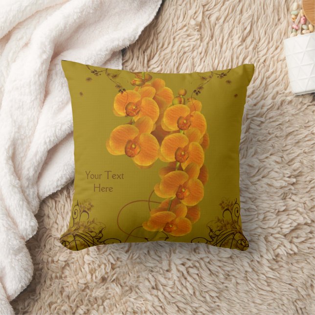 Orchid Flowers Personalised Cushion (Blanket)