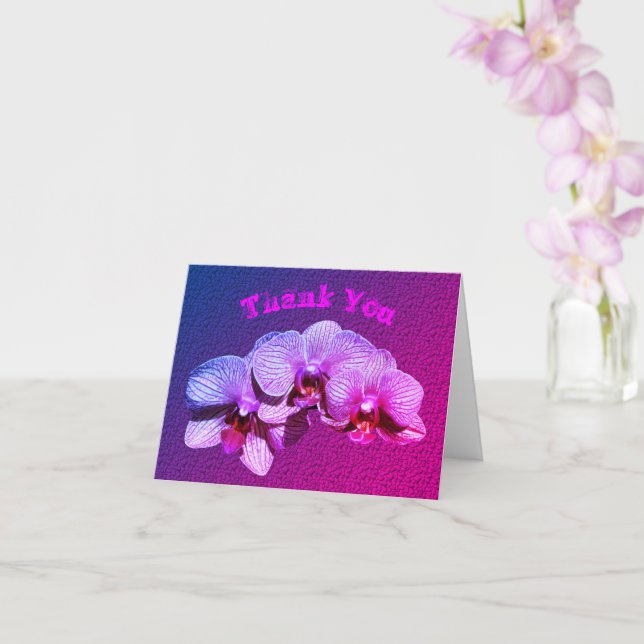 Orchid Flowers Personalised Thank You Card (Orchid)