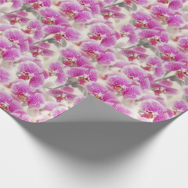 Orchid Flowers Pink Floral Wrapping Paper (Corner)