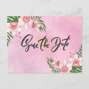 Orchid Flowers  Save The Date Postcard