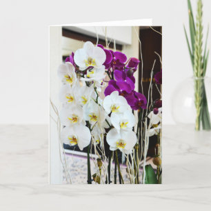 Orchid flowers thank you card