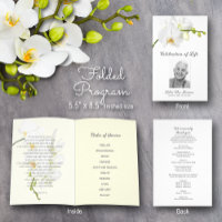 Orchid Funeral Program Celebration of Life