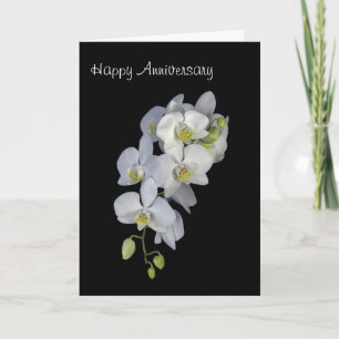 Orchid Garland Personalised Anniversary Card