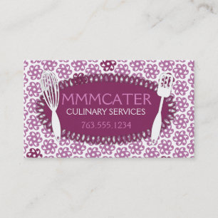 Orchid geometric flowers whisk cooking baking business card