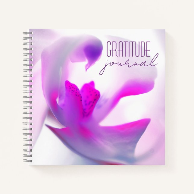 Orchid "Gratitude Journal" Spiral Notebook (Front)