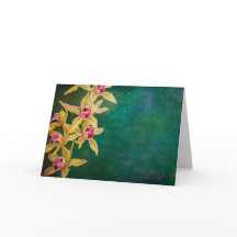 Orchid greeting card, blank inside