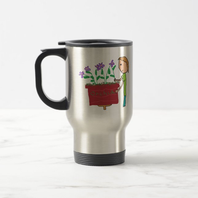 Orchid Growing Travel Mug (Left)