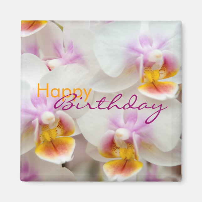 Orchid • Happy Birthday Magnet (Front)