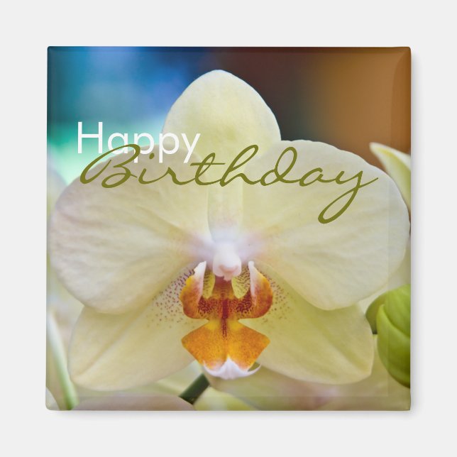 Orchid • Happy Birthday Magnet (Front)