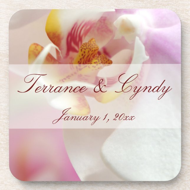 Orchid Heart Coaster (Front)