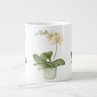 Orchid in Green Pot in Botanical Large Mug