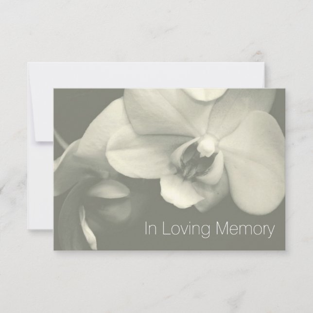 Orchid In Loving Memory Kaki Celebration of Life Invitation (Front)