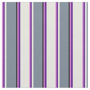 Orchid, Indigo, Beige, Slate Grey & Black Coloured Fabric