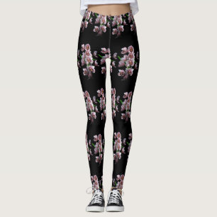 Orchid Insanity on black Leggings