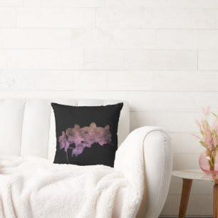Orchid Ipanema shadow on a dark background Cushion