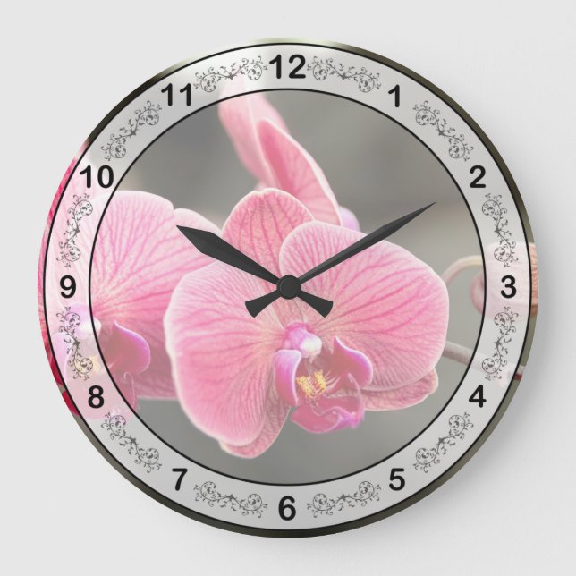 Orchid - It takes two to tango Large Clock (Front)