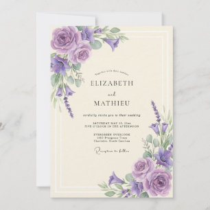 Orchid Leafy Wedding Invitation