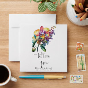 Orchid Let Love Grow Boho Wedding Gift Seed Packet Envelope