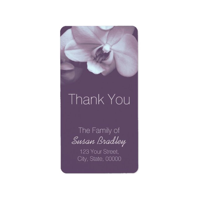Orchid Light Purple Elegant Thank You Label 4 (Front)