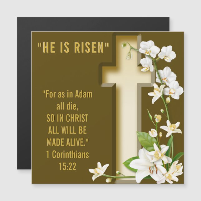 Orchid Lily Cross Personalised Scripture Verse (Front/Back)