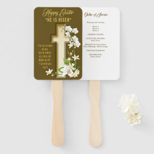 Orchid Lily Religious Hand Fan