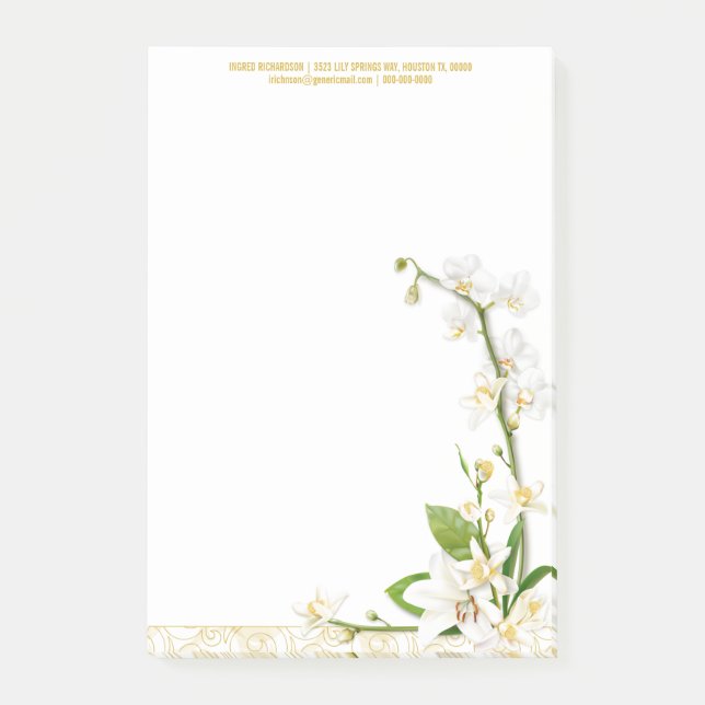 Orchid Lily Spring Post-it Notes (Front)