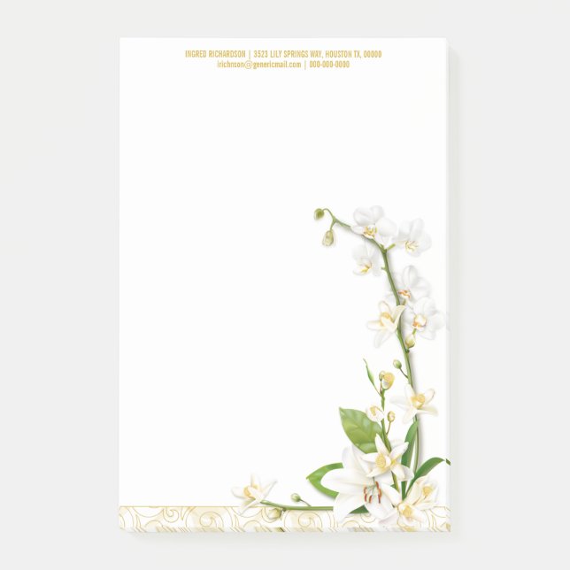 Orchid Lily Spring Post-it Notes (Front)