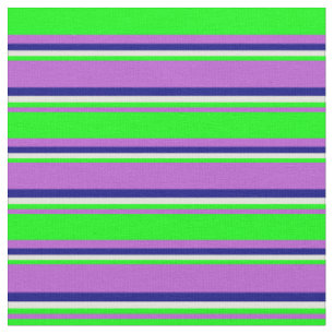 Orchid, Lime, Beige & Blue Stripes Fabric