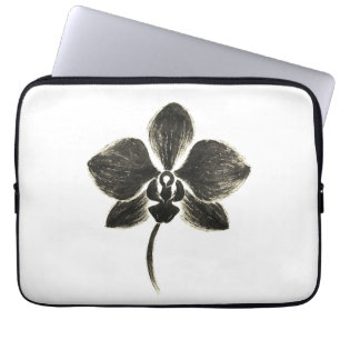 Orchid Line Drawing – Botanical Laptop Sleeve