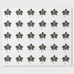 Orchid Line Drawing – Floral Wrapping Paper