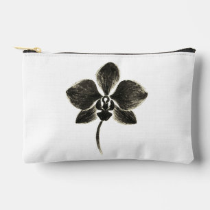 Orchid Line Drawing – Ink Floral Design on Accessory Pouch