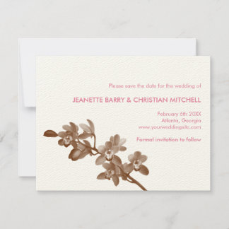 Orchid lover pink modern wedding save the date