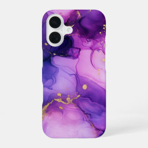 Orchid Lumière Luxury Soft Purple Watercolor Gold iPhone 16 Case
