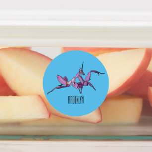 Orchid mantis cartoon illustration