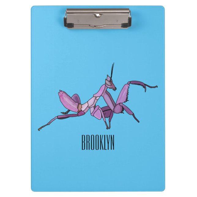 Orchid mantis cartoon illustration clipboard (Front)