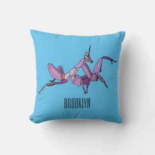 Orchid mantis cartoon illustration cushion