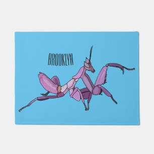 Orchid mantis cartoon illustration doormat