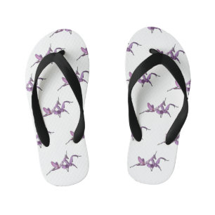 Orchid mantis cartoon illustration kid's flip flops