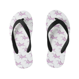 Orchid mantis cartoon illustration kid's flip flops